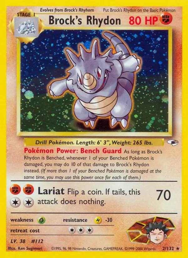 Brock's Rhydon 2/132 Holo Rare - MissingNo.