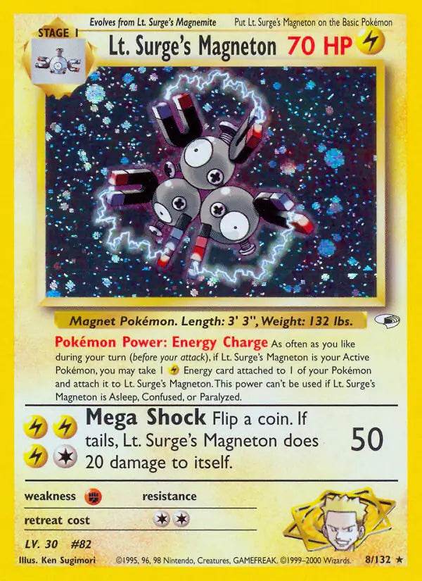 Lt. Surge's Magneton 8/132 Holo Rare - MissingNo.