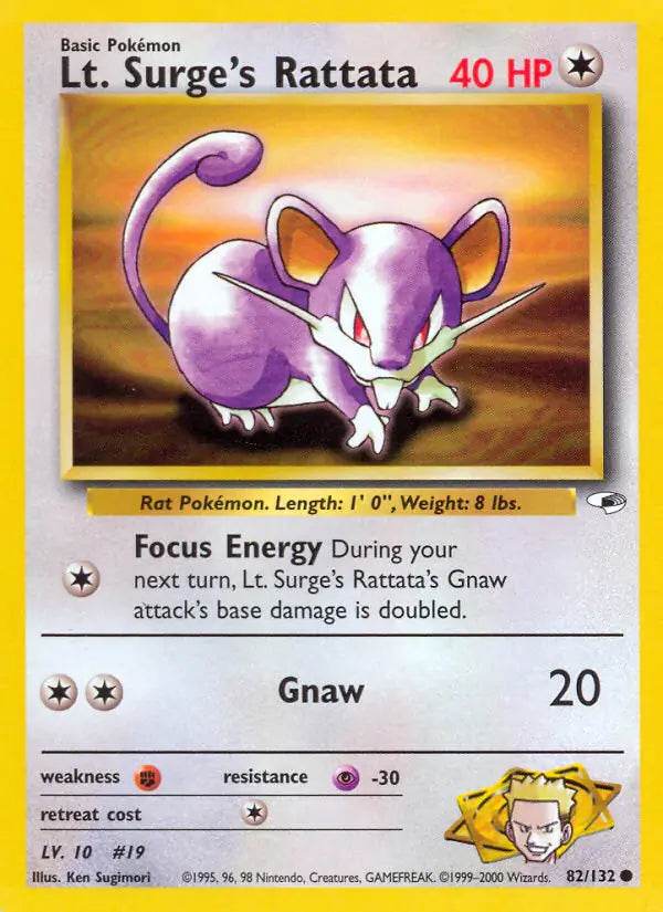 Lt. Surge's Rattata 82/132 Common - MissingNo.