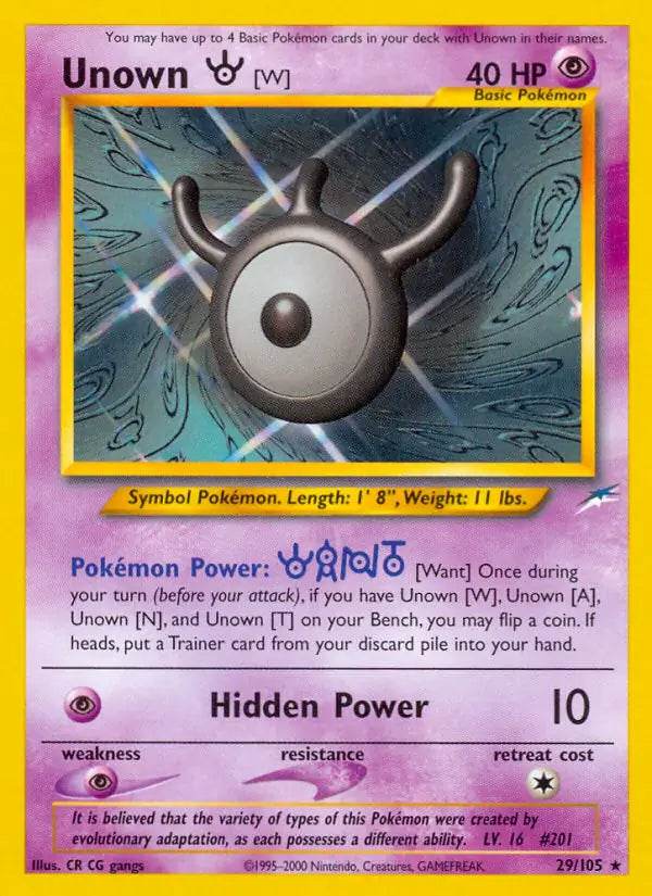 Unown W 29/105 Non-Holo Rare - MissingNo.