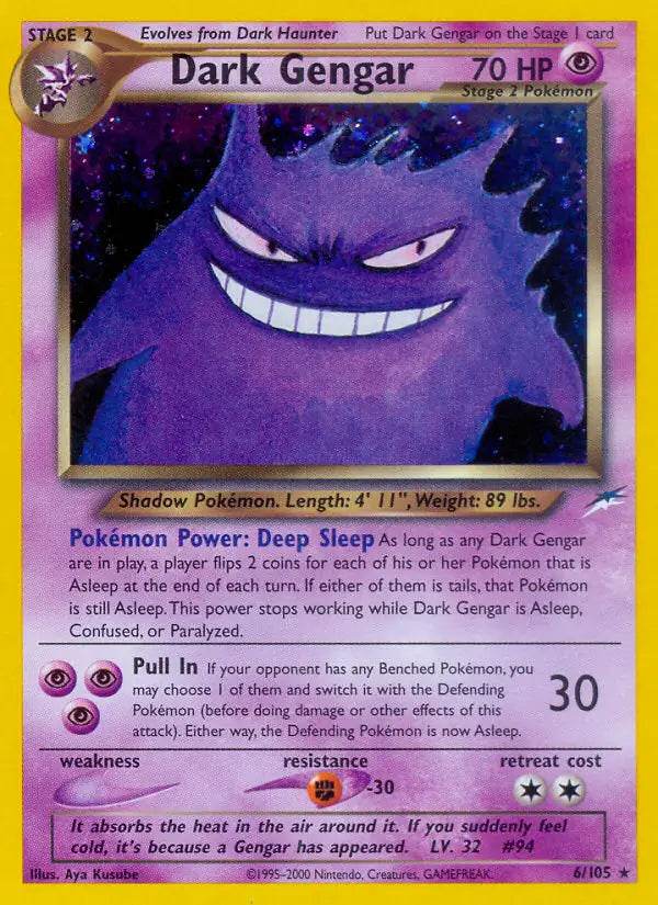 Dark Gengar 6/105 Holo Rare - MissingNo.