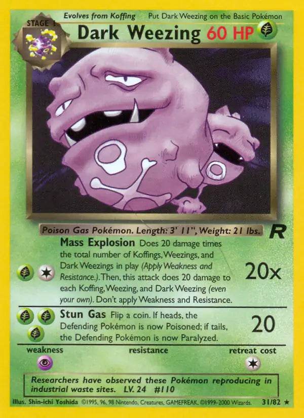 Dark Weezing 31/82 Non-Holo Rare - MissingNo.