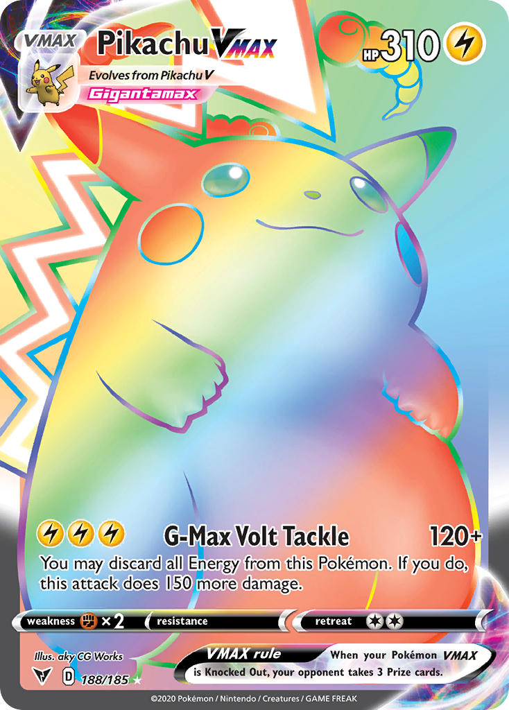 Pikachu VMAX 188/185 Rainbow Secret Rare VMAX