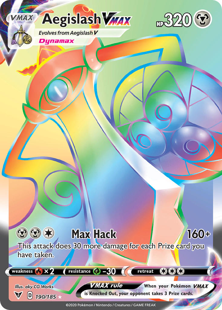 Aegislash VMAX 190/185 Rainbow Secret Rare VMAX