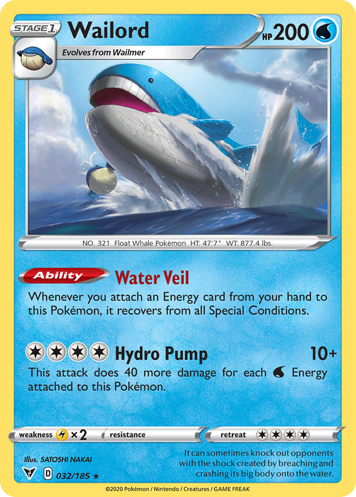 Wailord 032/185 Holo Rare - MissingNo.
