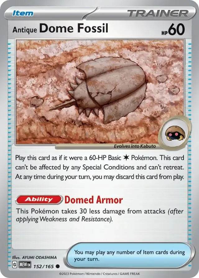 Antique Dome Fossil 152/165 Common - MissingNo.