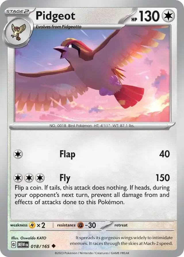 Pidgeot 18/165 Uncommon - MissingNo.