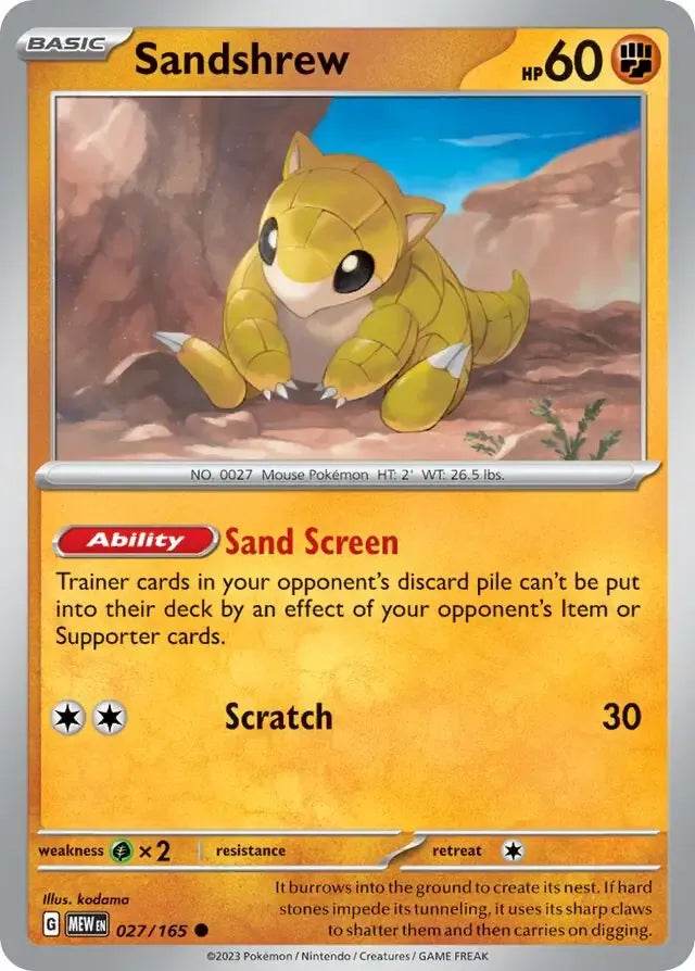 Sandshrew 27/165 Common - MissingNo.