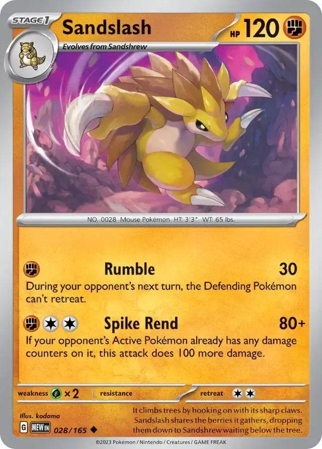 Sandslash 28/165 Uncommon - MissingNo.