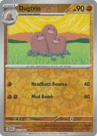 Dugtrio 51/165 Reverse Uncommon - MissingNo.