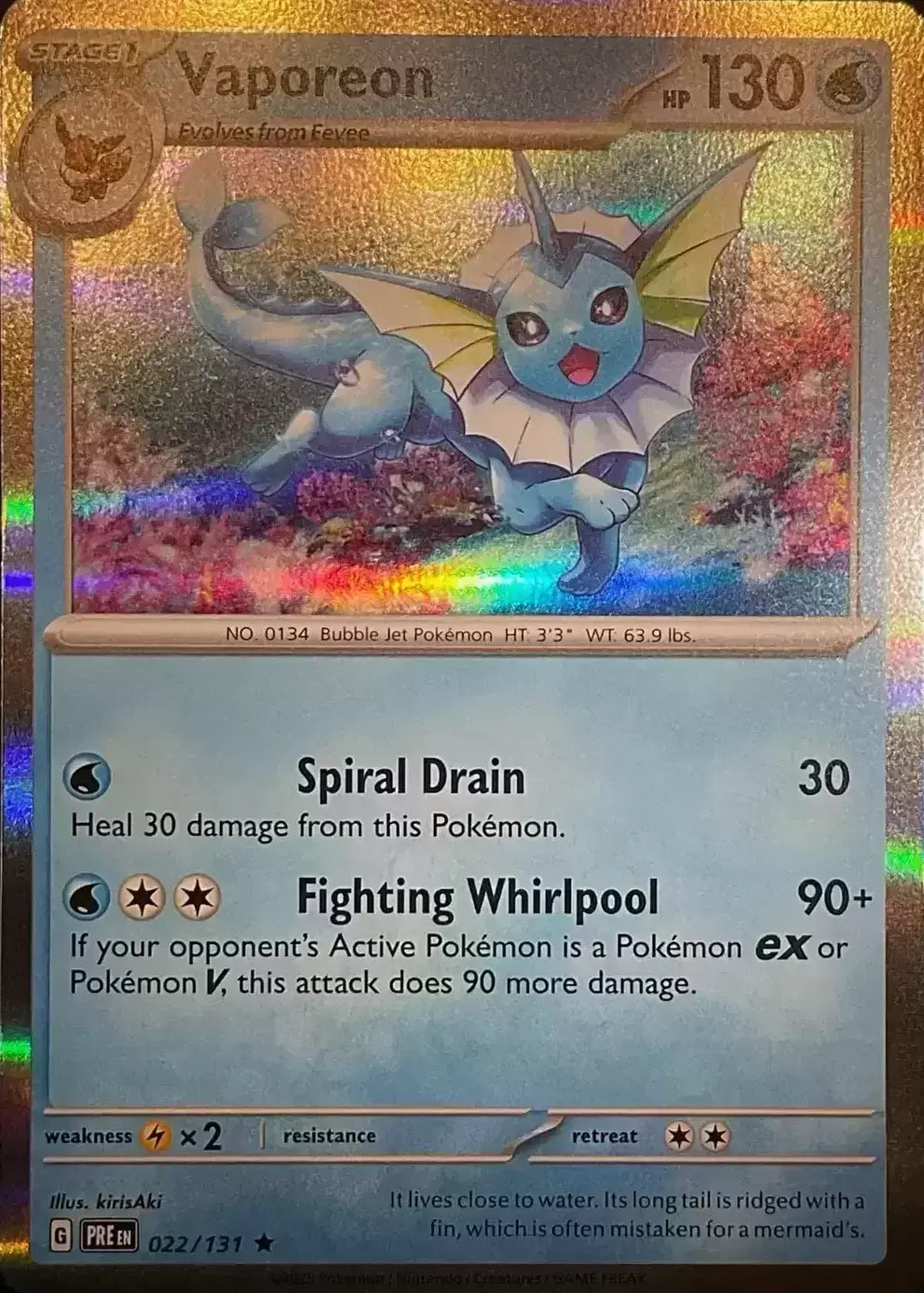 Vaporeon 22/131 Holo Rare - MissingNo.