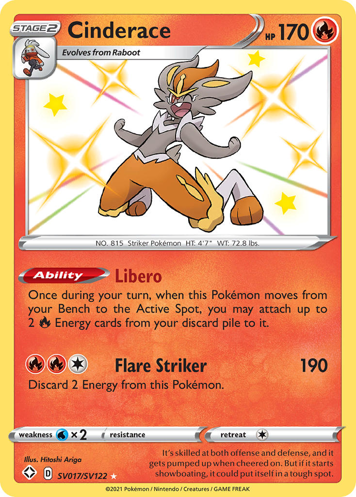Cinderace SV017/SV122 Holo Rare