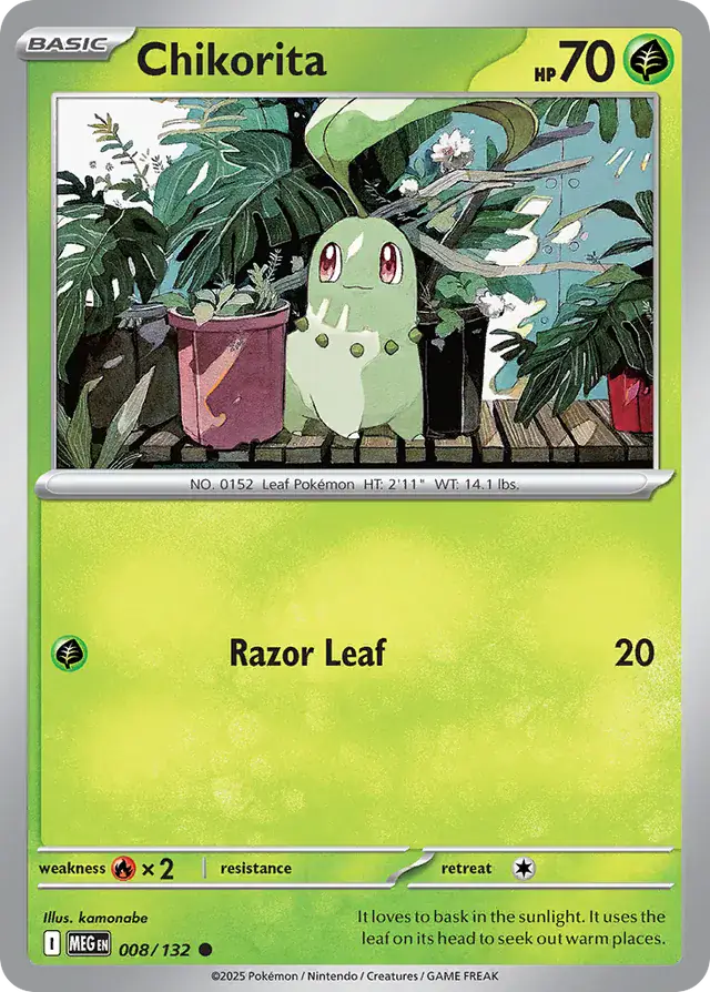 Chikorita #008 Mega Evolution Pokémon TCG Card – Base