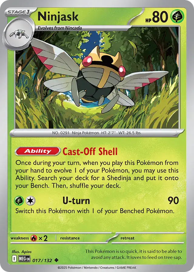 Ninjask #017 Mega Evolution Pokémon TCG Card – Base