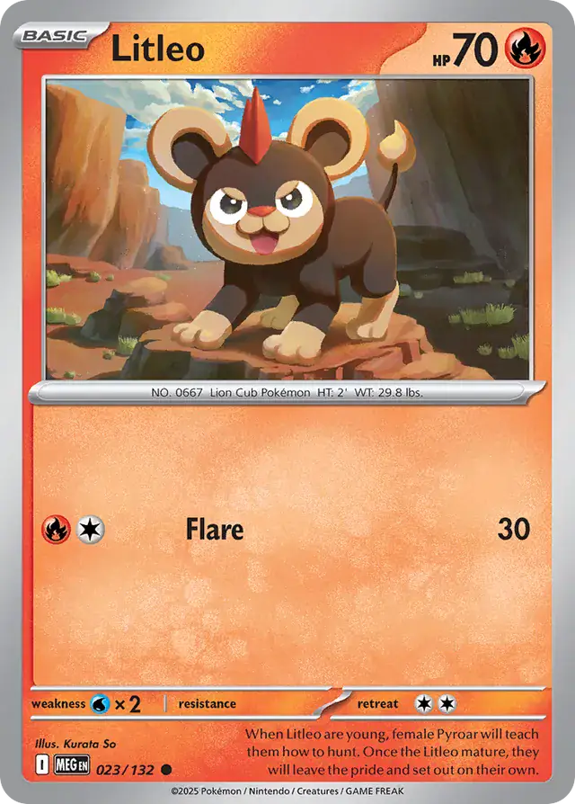 Litleo #023 Mega Evolution Pokémon TCG Card – Base