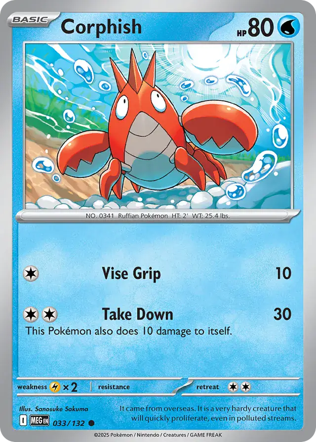 Corphish #033 Mega Evolution Pokémon TCG Card – Base