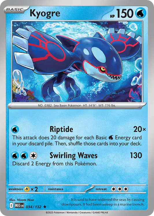 Kyogre #034 Mega Evolution Pokémon TCG Card – Base