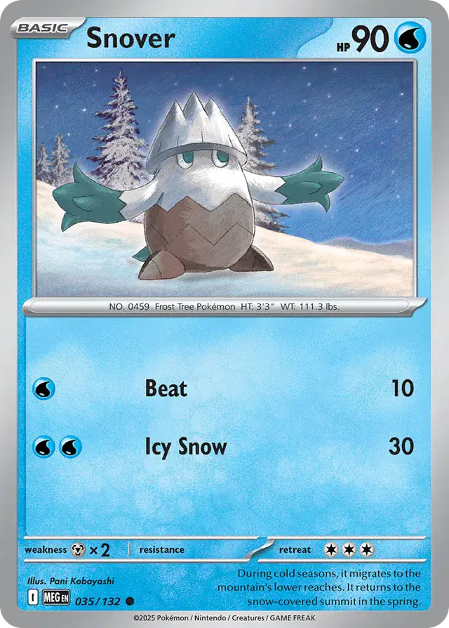 Snover #035 Mega Evolution Pokémon TCG Card – Base