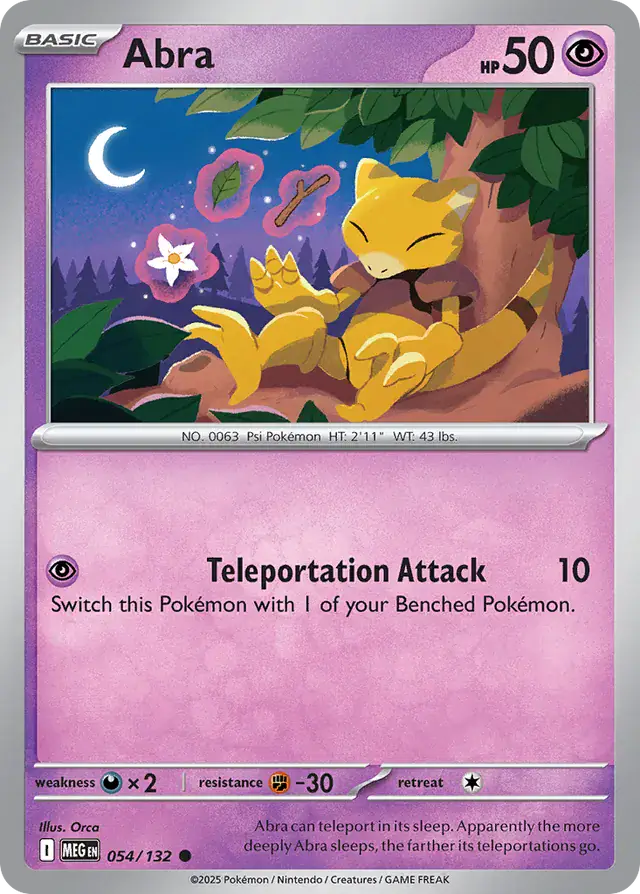 Abra #054 Mega Evolution Pokémon TCG Card – Base