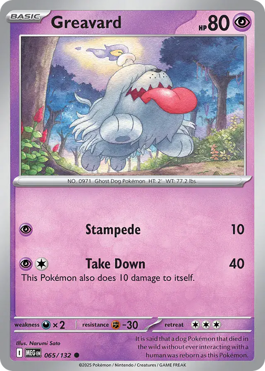 Greavard #065 Mega Evolution Pokémon TCG Card – Base