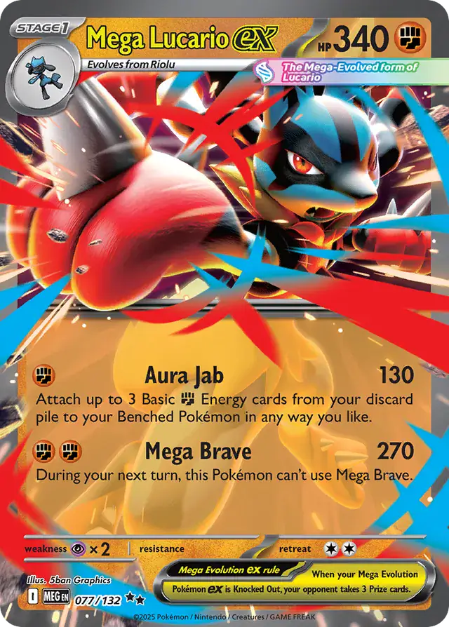 Mega Lucario #077 Mega Evolution Pokémon TCG Card – Mega Evolution