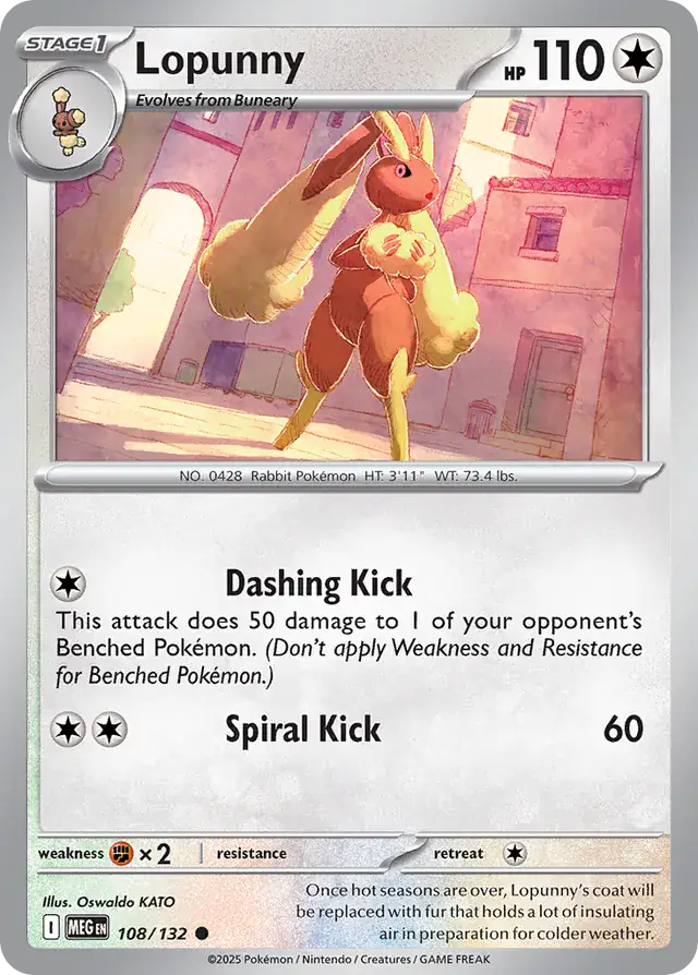 Lopunny #108 Mega Evolution Pokémon TCG Card – Base