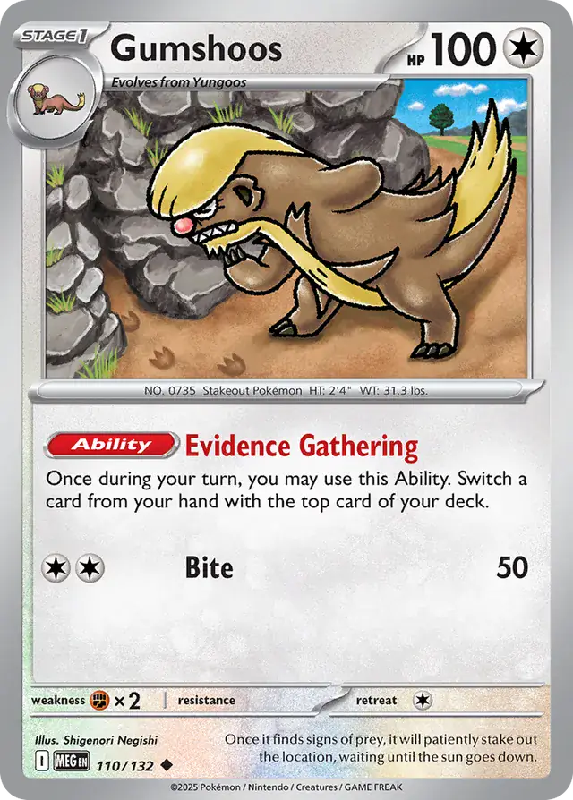 Gumshoos #110 Mega Evolution Pokémon TCG Card – Base