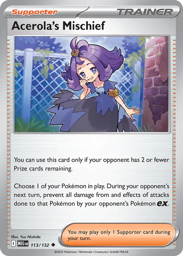 Acerola's Mischief #113 Mega Evolution Pokémon TCG Card – Base