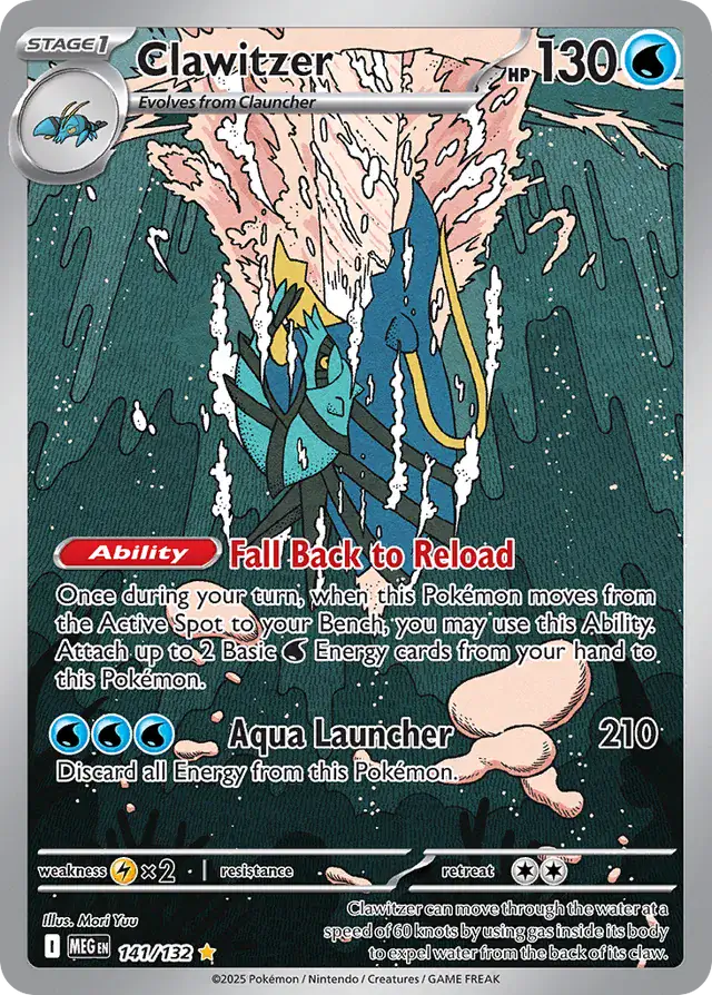 Clawitzer #141 Mega Evolution Pokémon TCG Card – Base