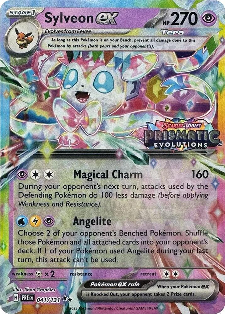 Sylveon ex 41/131 Prismatic Evolutions Stamp Prismatic Evolutions Surprise Box Exclusive - MissingNo.