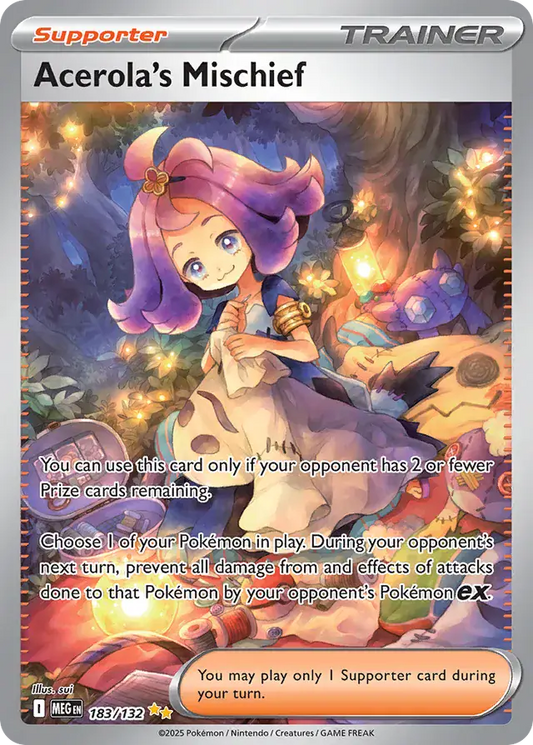 Acerola's Mischief #183 Mega Evolution Pokémon TCG Card – Base