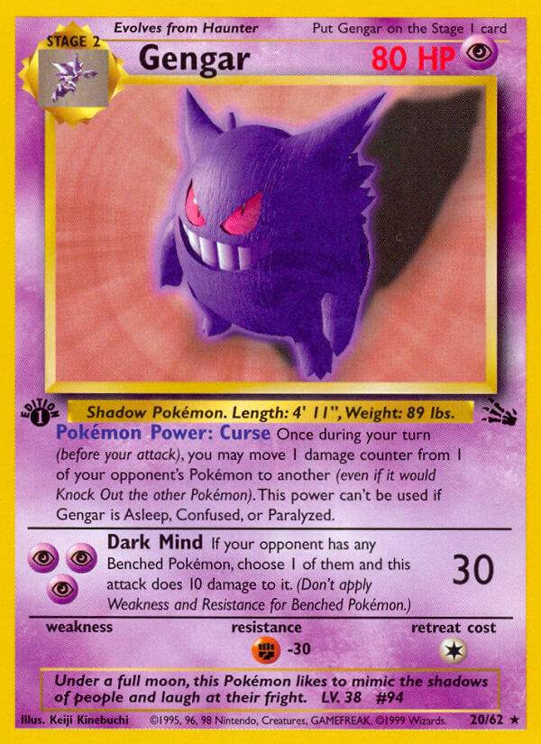 Gengar 20/62 Non-Holo Rare - MissingNo.