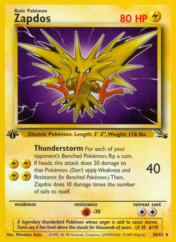 Zapdos 30/62 Non-Holo Rare - MissingNo.