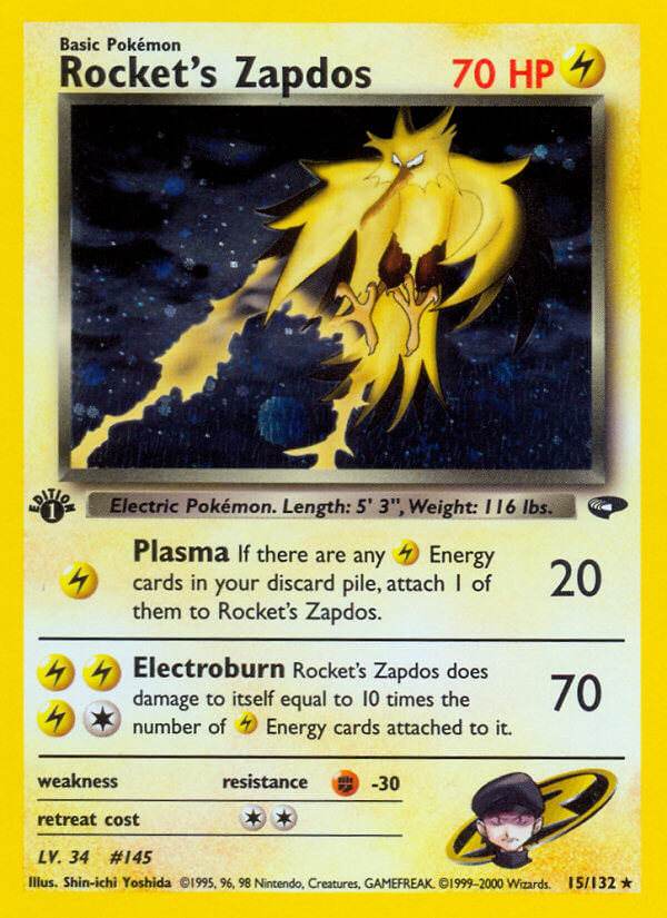 Rocket's Zapdos 15/132 Holo Rare - MissingNo.