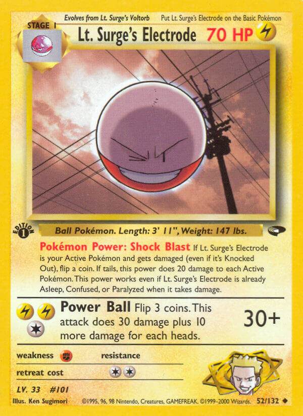 Lt. Surge's Electrode 52/132 Uncommon - MissingNo.