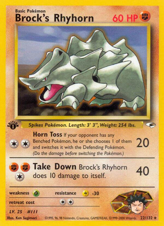 Brock's Rhyhorn 22/132 Non-Holo Rare - MissingNo.
