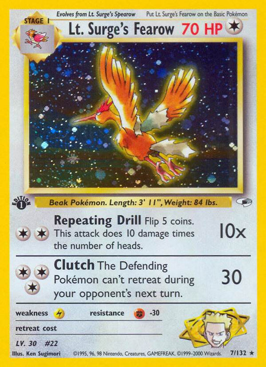 Lt. Surge's Fearow 7/132 Holo Rare - MissingNo.
