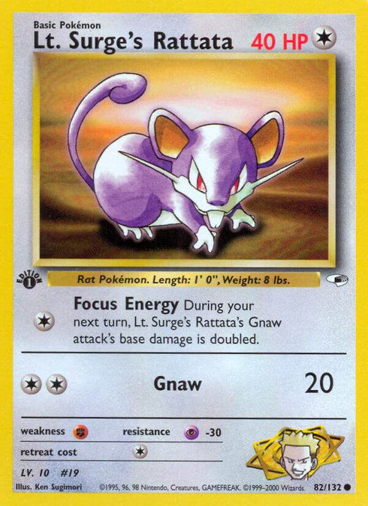 Lt. Surge's Rattata 82/132 Common - MissingNo.