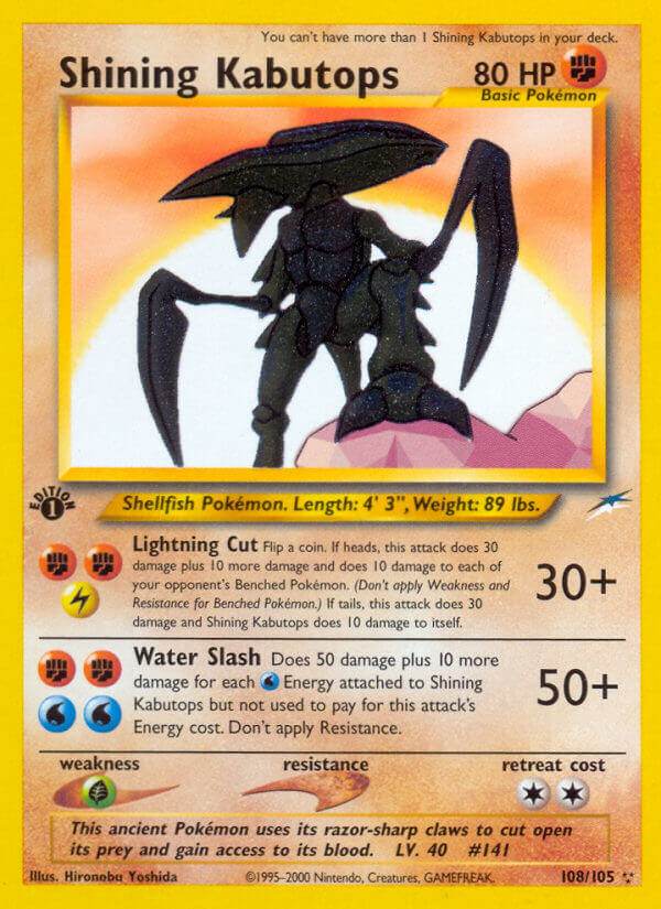 Shining Kabutops 108/105 Holo Secret Rare - MissingNo.