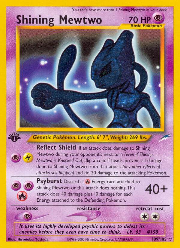 Shining Mewtwo 109/105 Holo Secret Rare - MissingNo.