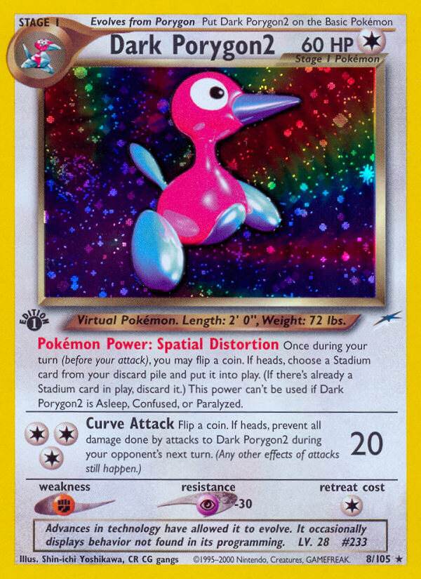 Dark Porygon2 8/105 Holo Rare - MissingNo.