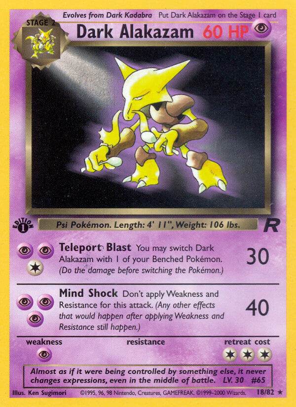 Dark Alakazam 18/82 Non-Holo Rare - MissingNo.