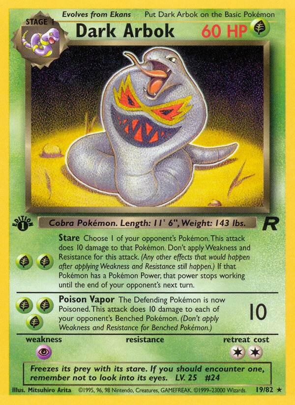 Dark Arbok 19/82 Non-Holo Rare - MissingNo.