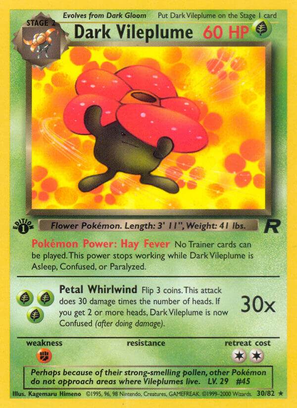 Dark Vileplume 30/82 Non-Holo Rare - MissingNo.