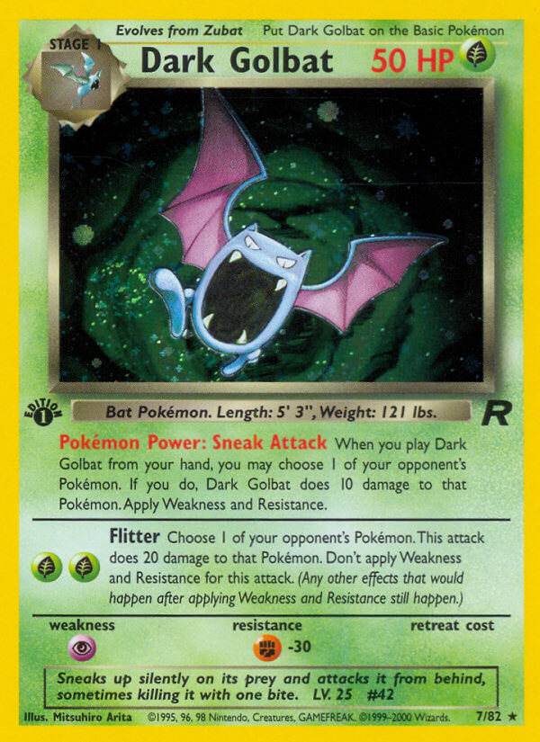 Dark Golbat 7/82 Holo Rare - MissingNo.