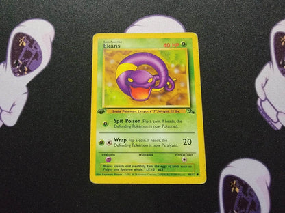 Ekans - 46/62 - 1st Edition Fossil Set 1999 Vintage - Pokemon Card WOTC LP - MissingNo.