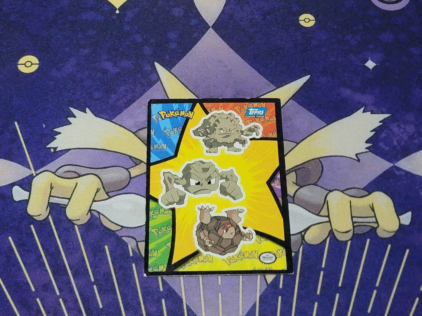 1999 Topps Pokemon First Movie Puzzle Sticker Card Geodude Graveler Golem VHTF - MissingNo.