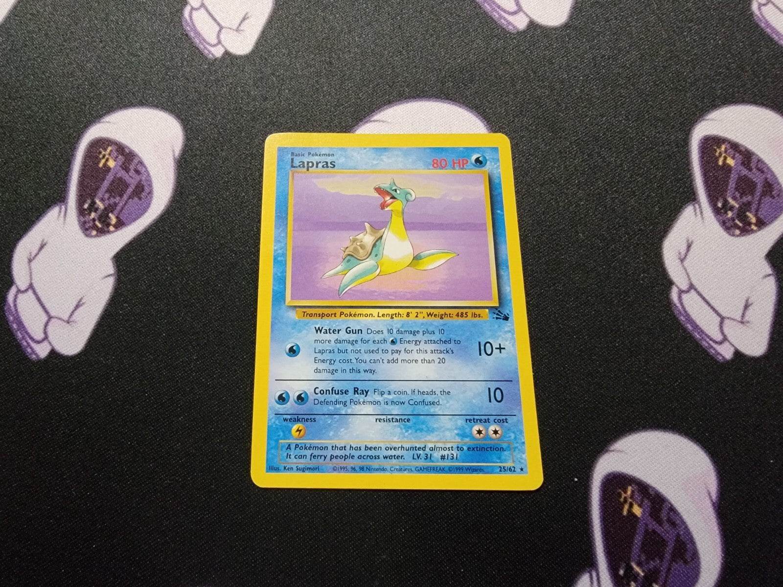Lapras 25/62 Fossil Unlimited - Non Holo Rare -  WOTC Pokemon Card LP + - MissingNo.