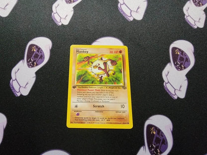 Mankey 55/64 1st Edition Jungle Set Pokémon Card Wotc - LP - MissingNo.