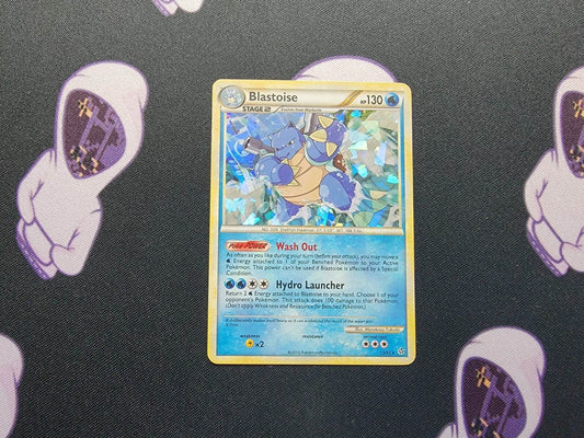 BLASTOISE 13/95 HGSS Unleashed Holo Rare Cracked Ice HOLO BLEED Pokemon Card -NM - MissingNo.